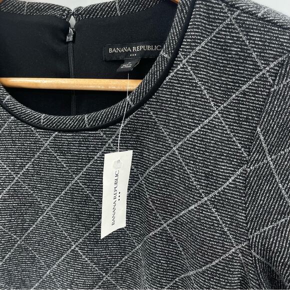 NWT Banana Republic Gray Windowpane 3/4 Sleeve
Scoop Neck Casual Dress Size 6 - Picture 10 of 11